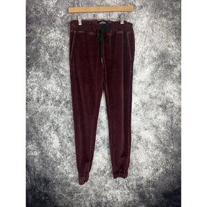 Elwood Velvet Velour Jogger Lounge Maroon athleisure Sweatpants Women's Xs